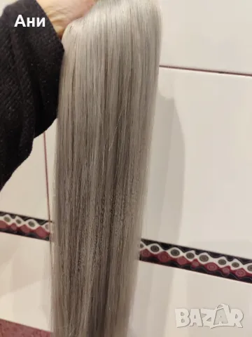 Естествена сивкаво руса коса, супер двойна плътност , снимка 5 - Аксесоари за коса - 49819330