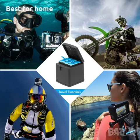 Комплект от 3 батерии GoPro и зарядна кутия COOLSHOW Hero 12/11/10/9-1800mAh , снимка 7 - Батерии, зарядни - 48132225