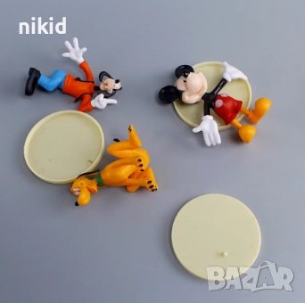 6 бр Мики Мини Маус Mickey Minnie Disney пластмасови фигурки на бяла стойка за украса торта и игра, снимка 3 - Фигурки - 44405038