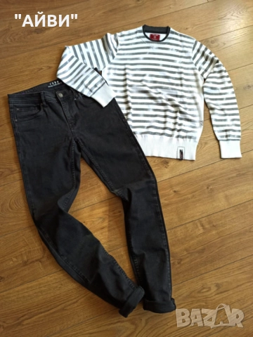 JACK & JONES мъжки дънки и блуза, снимка 2 - Дънки - 52412281