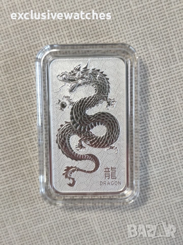 1 oz Perth Mint Lunar Дракон 9999 чисто сребро, снимка 3 - Нумизматика и бонистика - 53353070