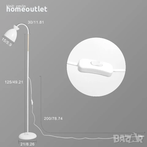 ПРОМОЦИЯ Елегантна и практична подова лампа ANTEN MTS-004, снимка 4 - Настолни лампи - 51139400