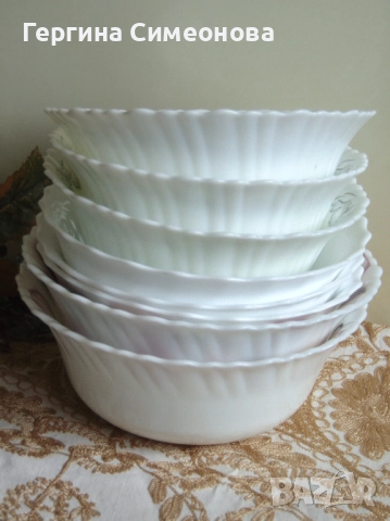 Осем купи френски аркопал, снимка 10 - Чинии - 52641726