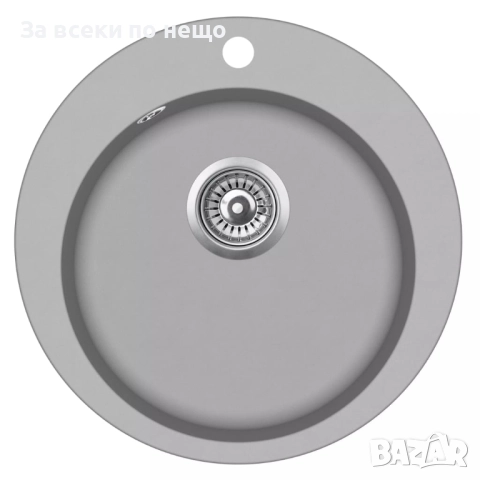 Гранитна кухненска мивка с едно корито, кръгла, сива Код P1146