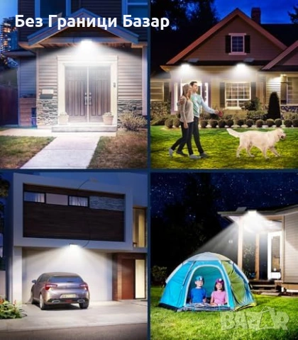 Нова Соларна охранителна лампа 288 LED 3 режима PIR IP65 отделен панел, снимка 8 - Лед осветление - 53682236
