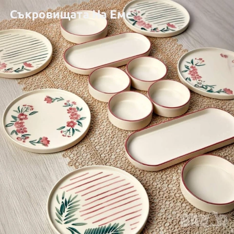 🌸🌱Нов Комплект за Закуска 14части "Пролет" 🌸🌱 , снимка 3 - Сервизи - 53869761