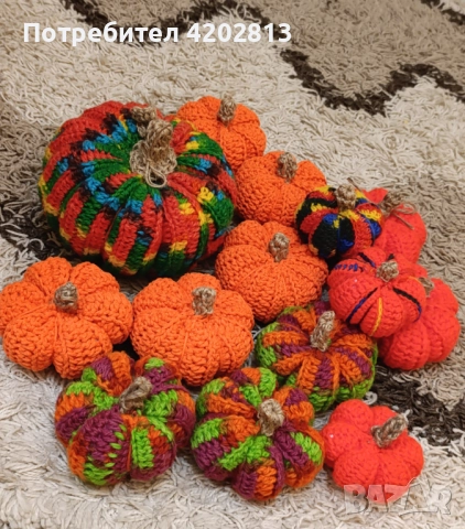 Ръчна изработка . Плетени тикви на една кука а една кука 