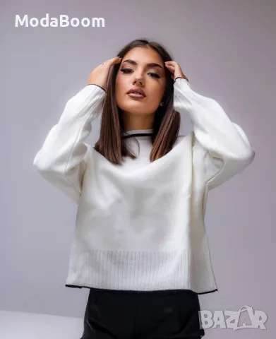 Дамски бял пуловер , снимка 4 - Блузи с дълъг ръкав и пуловери - 47971966