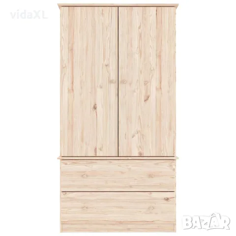 vidaXL Гардероб ALTA, 90x55x170 см, бор масив, снимка 4 - Гардероби - 56147287