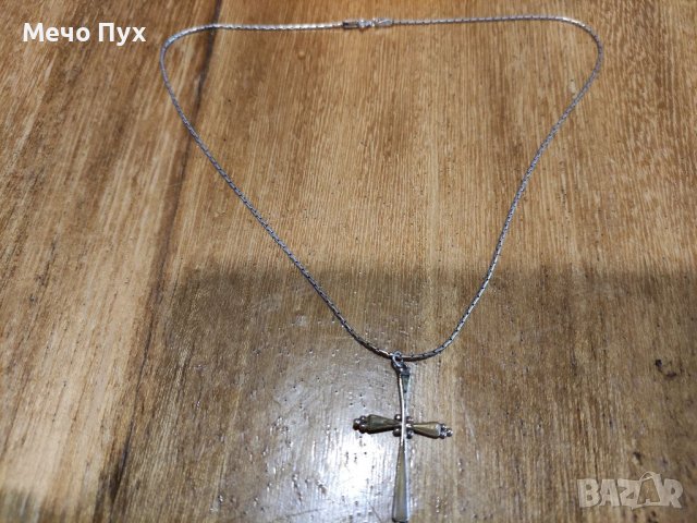 Сребърен синджир с кръст (107), снимка 3 - Колиета, медальони, синджири - 39286936