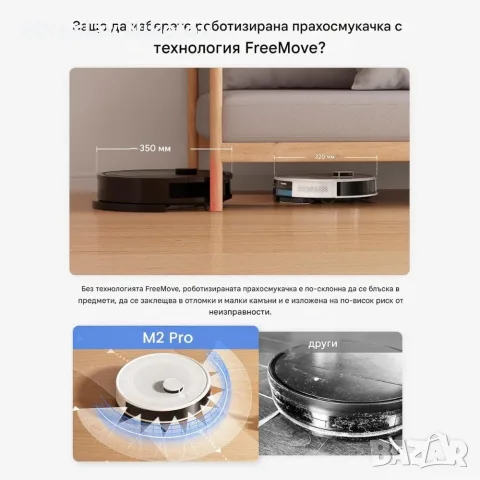 LEFANT M2PRO, Черен - Робот Прахосмукачка с Моп и Лазерна Навигация , снимка 4 - Прахосмукачки - 56229455