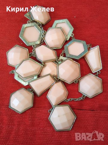 ВИНТИДЖ ФАСЕТИРАНА ЗЛАТИСТА РЕТРО АРТ ОГЪРЛИЦА 26996, снимка 12 - Колиета, медальони, синджири - 35079140