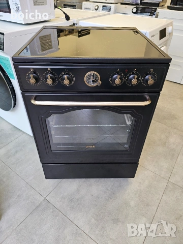 Нова! Ретро печка/фурна Gorenje с керамичен плот свободностояща 60 см.