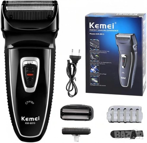 Тример за мъже Kemei KM-8013 с миеща се глава, Черен