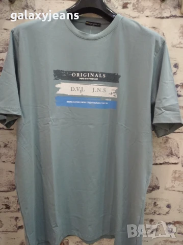 Devoll- тениска големи размери, цвят парламент, с щампа, памук с еластан, снимка 1