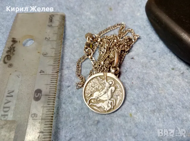 ДВУСТРАННА ПРАВОСЛАВНА СРЕБЪРНА ИКОНКА Св. ГЕОРГИ с МОЛИТВА СРЕБРО 925 ФМСЮ и СРЕБЪРНА ВЕРИЖКА 45581, снимка 8 - Антикварни и старинни предмети - 49248270