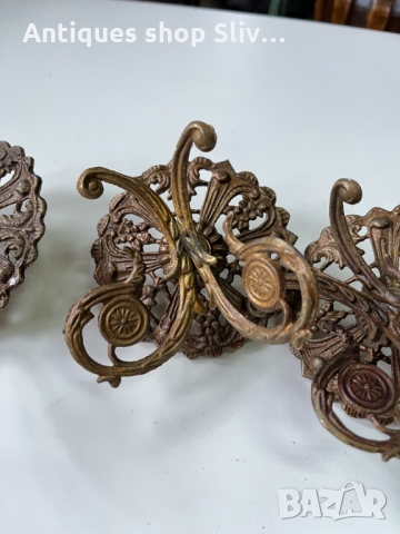 Винтидж бронзови закачалки. №2054, снимка 2 - Антикварни и старинни предмети - 36035737