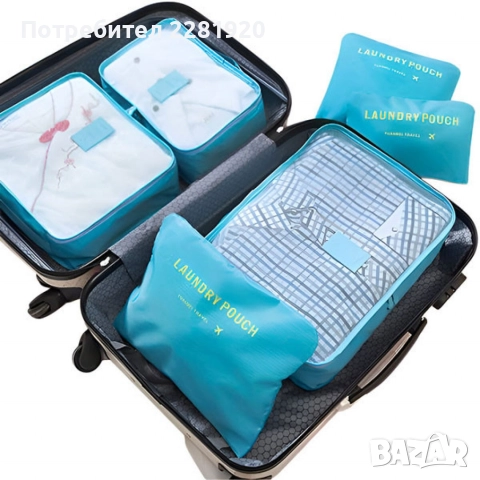 Комплект органайзер за багаж с 6 чанти за подреден и лесен транспорт, снимка 5 - Други стоки за дома - 52848941