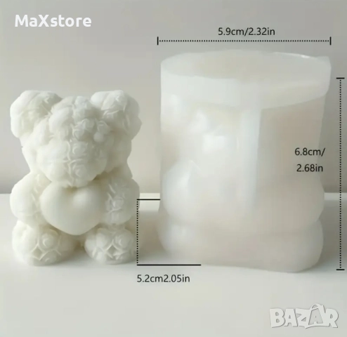 3D мече от рози със сърце Силиконов молд за свещи гипс сапун смола фондан за декорация на торта , снимка 4 - Форми - 51994472