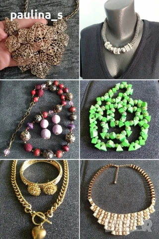 Лот от Шест различни броя / Гердани, чокър и бижутерийни комплекти 