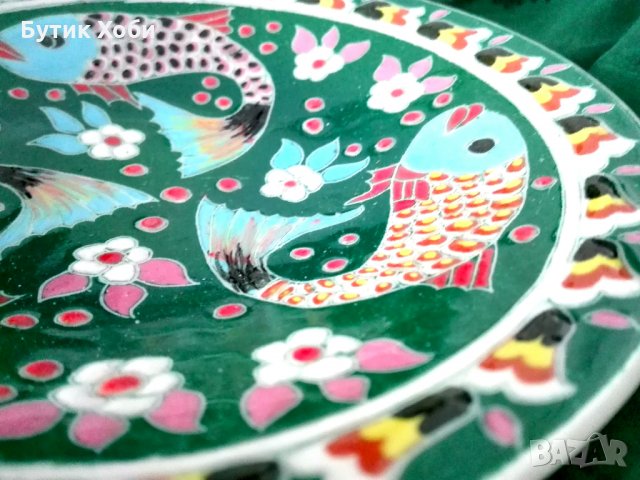 Декоративна керамична чиния, Турция, снимка 3 - Антикварни и старинни предмети - 35952893