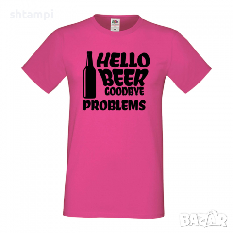 Мъжка тениска Hello Beer Goodbye Problems,Бира,Бирфест,Beerfest,Подарък,Изненада,Рожден Ден, снимка 7 - Тениски - 36377889