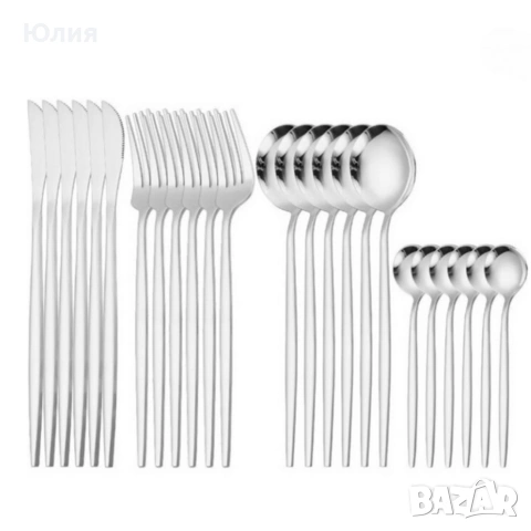 Комплект 24 части прибори за хранене , снимка 14 - Прибори за хранене, готвене и сервиране - 53113956