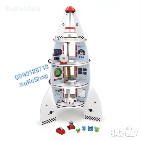 Дървен комплект "Космически кораб"-37x37x78 см.