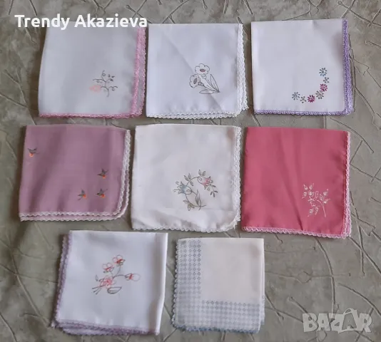 Копринени кърпички с дантелки за колекция