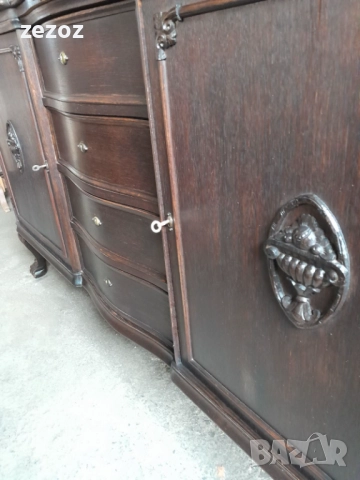 Бюфет антикварен-Чипъндейл №82, снимка 8 - Бюфети - 52193730