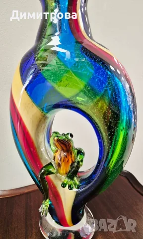 Голяма масивна ваза Murano style glass , снимка 3 - Вази - 56327446