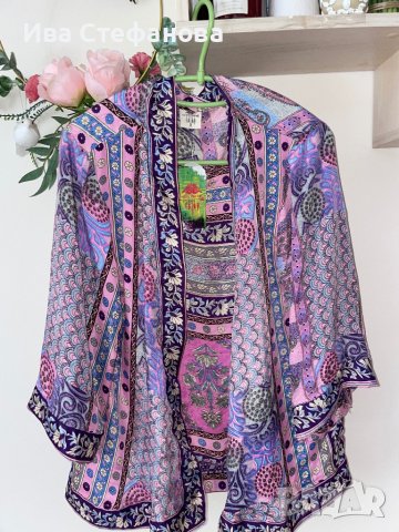 Уникално елегантно лятно цветно много пъстро кимоно с етикета one size размер, снимка 2 - Сака - 42020519