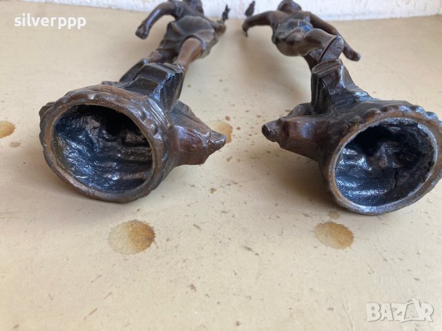 Чифт метални антикварни статуетки, снимка 4 - Колекции - 42378528