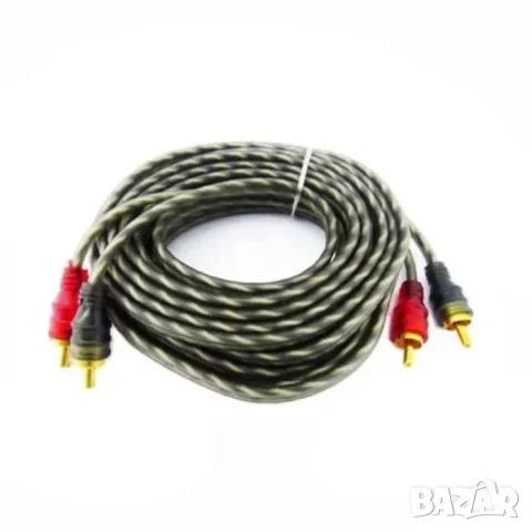 Двоен RCA кабел мъжки към мъжки за автомобилна и домашна аудио система