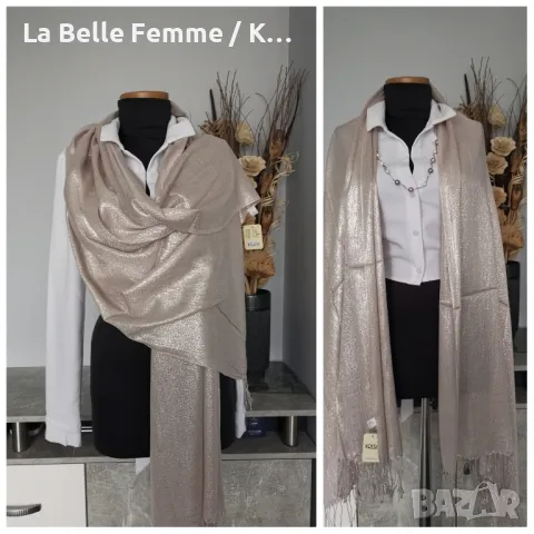 Дамски шалове от памук с втъкана сребърна нишка , снимка 1