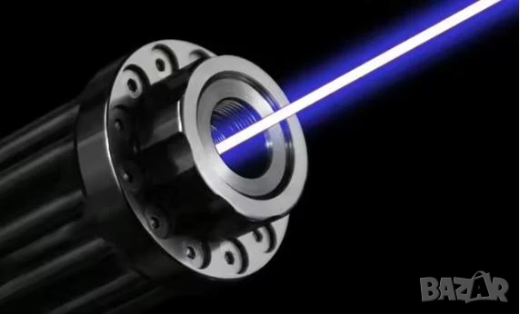 Син Акумулаторен Лазер 50000mW Пука Балон Запалва Клечка Кибрит Кашон Пали Цигара Прогаря Дрехи Кожа, снимка 6 - Оборудване и аксесоари за оръжия - 51354024