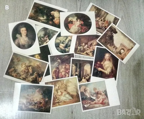 Французская живопись XVIII века. Эрмитаж. Комплект картички, снимка 2 - Колекции - 48543252