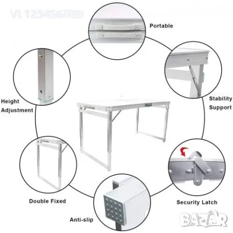 Сгъваема маса за къмпинг с 4 стола, снимка 5 - Къмпинг мебели - 48144812