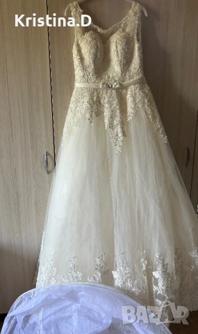 Булчинска рокля + воал , снимка 9 - Сватбени рокли - 53643079