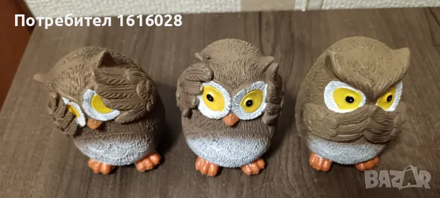 Малки фигурки на бухали,лисици и катеричка не чул,не видял,не разбрал за декорация., снимка 15 - Градински мебели, декорация  - 43148023