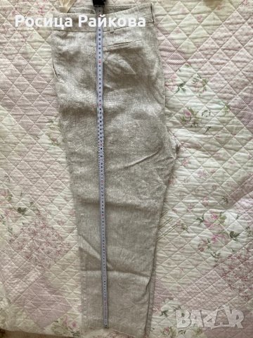 Дамски ленен панталон, 42 размер, снимка 6 - Панталони - 50896776