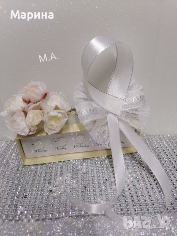 Украса за сватбени чаши (вариант 2), снимка 10 - Сватбени аксесоари - 41388128