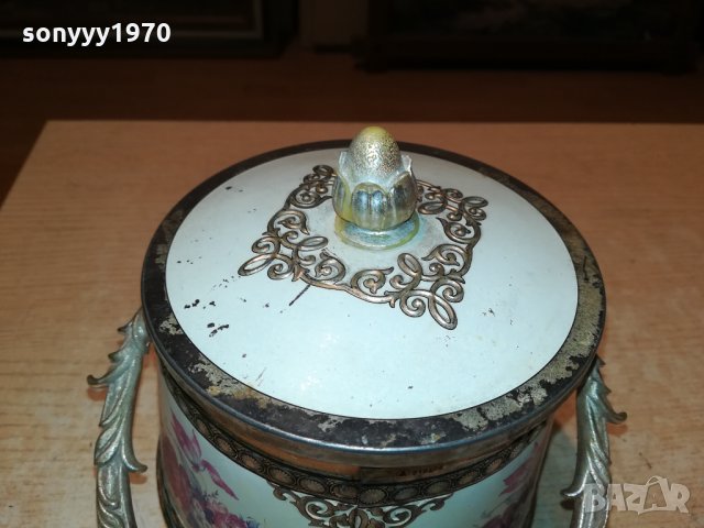 МЕТАЛНА КУТИЯ С КАПАК И ДРЪЖКА ОТ ФРАНЦИЯ 2609212010, снимка 6 - Антикварни и старинни предмети - 34261308