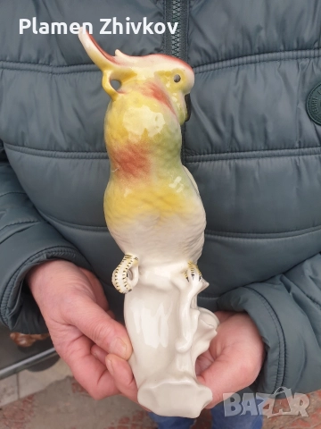 порцеланова птица - папагал на фабрика Изида, снимка 3 - Статуетки - 52773170