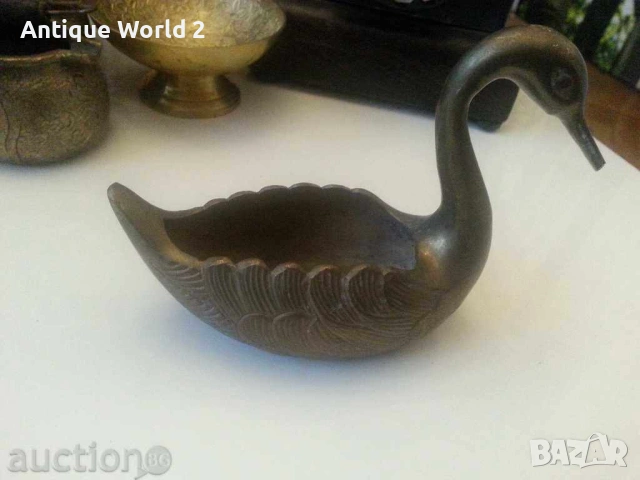 Стара Масивна Бронзова Статуетка Птица, снимка 4 - Антикварни и старинни предмети - 53569270