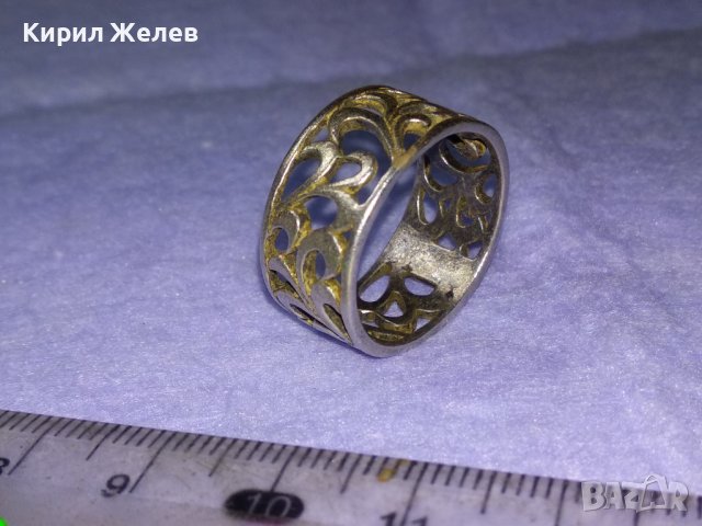 Старинен ФЛОРАЛЕН СРЕБЪРЕН РЕТРО ПРЪСТЕН ВИСОКА ПРОБА СРЕБРО АЖУРНА РЪЧНА МАЙСТОРСКА ИЗРАБОТКА 40621, снимка 4 - Антикварни и старинни предмети - 42644101