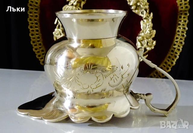 Викторианска бронзова кана,каничка,гравирана. , снимка 8 - Антикварни и старинни предмети - 52417332