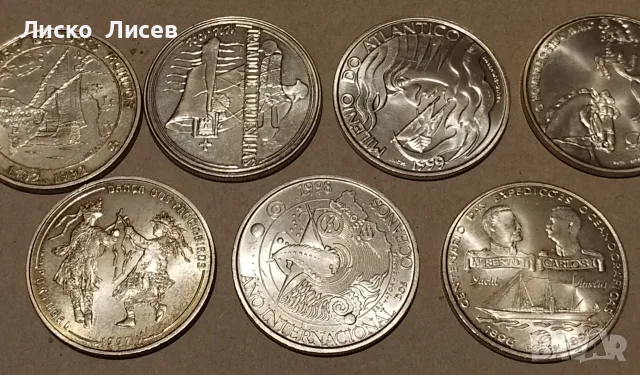 Португалия 1000 ескудо 7 броя сребърни монети, снимка 2 - Нумизматика и бонистика - 56254660