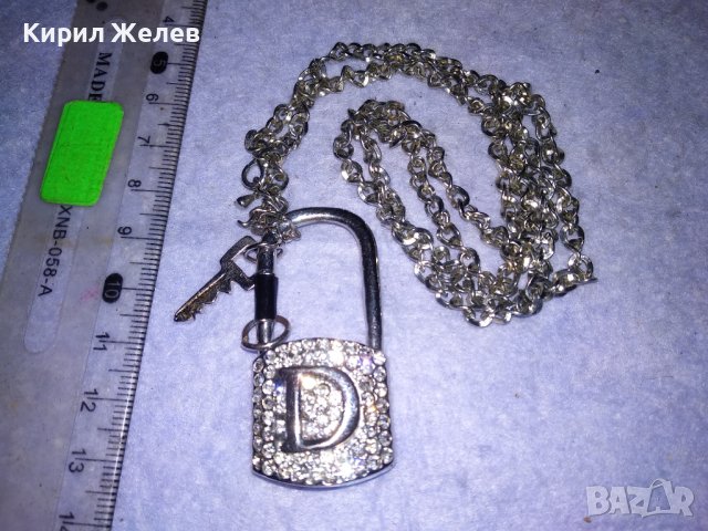 ШАРМАНТЕН МЕДЕН с БЯЛА ПОЗЛАТА АРТ ПЕНДАНТ КАТИНАРЧЕ с ИСКРАЩИ КРИСТАЛИ и СТОМАНЕНА ВЕРИЖКА 37394, снимка 8 - Колиета, медальони, синджири - 41389433