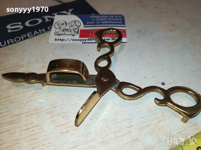 ножица за свещи мед/месинг 1007231343, снимка 4 - Антикварни и старинни предмети - 41505359